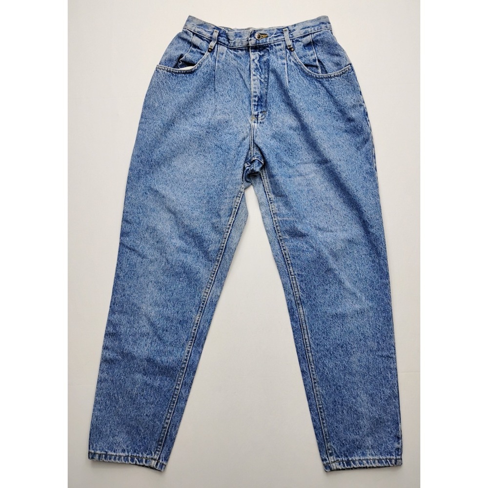 Lee Rider Union Made High Wasted Pleated Front Mom Jeans 14 Acid Wash 30x29